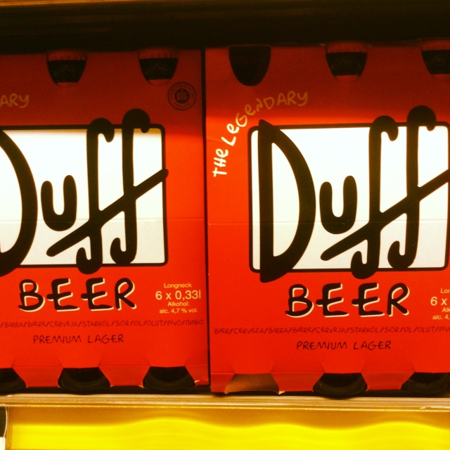 They have Duff beer in Europe! Oh yeah!